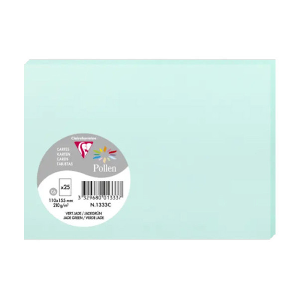 photo - Cartes - Format C6 - 110x155mm - Pollen - Vert jade - 25 unités - Clairefontaine