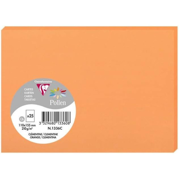 photo - Cartes - Format C6 - 110x155mm - Pollen - Clémentine - 25 unités - Clairefontaine