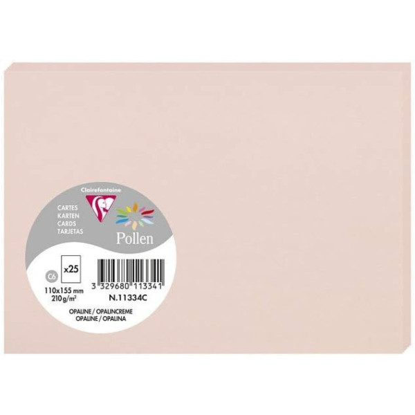 photo - Cartes - Format C6 - 110x155mm - Pollen - Opaline - 25 unités - Clairefontaine