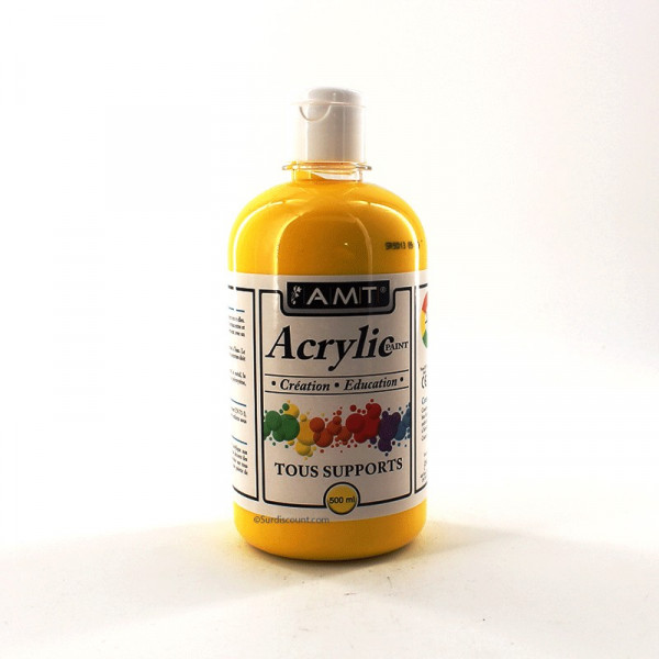Peinture Acrylique en bouteille - jaune - Amt pas cher