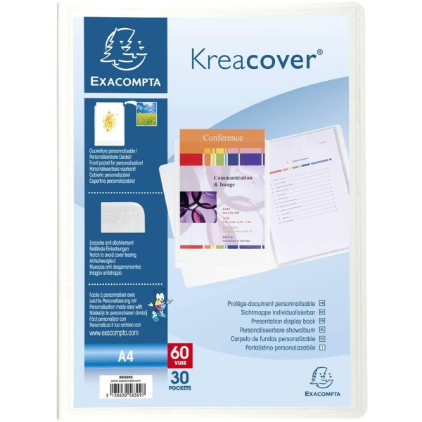 Porte-Vues 60 Vues Kreacover Conférence Blanc - Exacompta pas cher