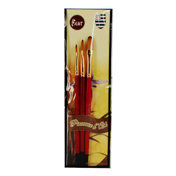 Lot De 3 Pinceaux D'Art - Usé Bombé N°0/4/6 - Amt pas cher
