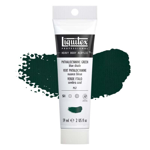 Peinture Acrylique en tube - vert phtalocyanine nuance bleue - Liquitex Heavy Body pas cher