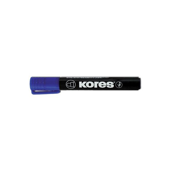 MARQUEUR PERMANENT KORES BISEAUTE BLEU