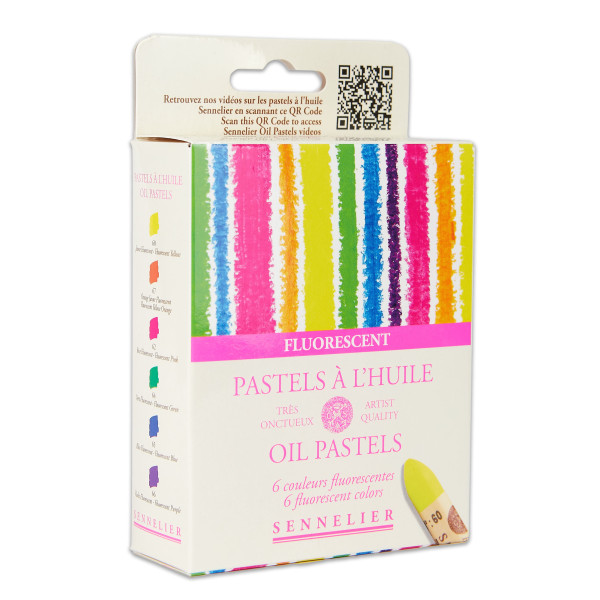 Pastel à l'huile - Sennelier - Couleurs fluorescentes - 6 pastels - Beaux-arts