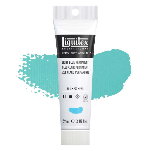 Peinture Acrylique en tube - bleu clair permanent - Liquitex Heavy Body pas cher
