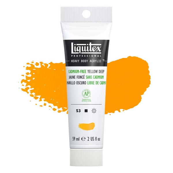 Peinture Acrylique en tube - jaune fonce sans cadmium - Liquitex Heavy Body pas cher