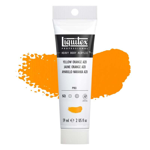 Peinture Acrylique en tube - jaune orange azo - Liquitex Heavy Body pas cher