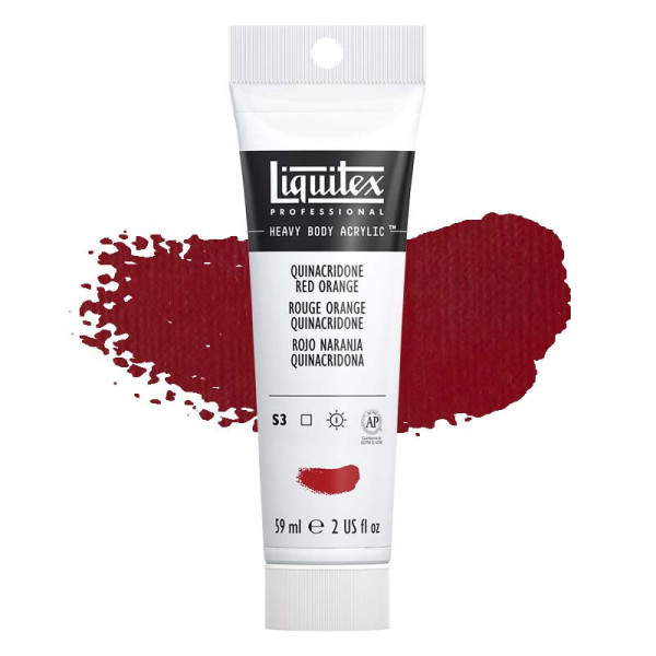 Peinture Acrylique en tube - rouge orange quinacridone - Liquitex Heavy Body pas cher