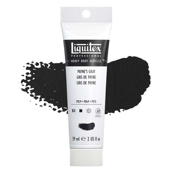 Peinture Acrylique en tube - gris de payne - Liquitex Heavy Body pas cher-12851