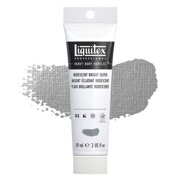 Peinture Acrylique en tube - argent éclatant iridescent - Liquitex Heavy Body pas cher