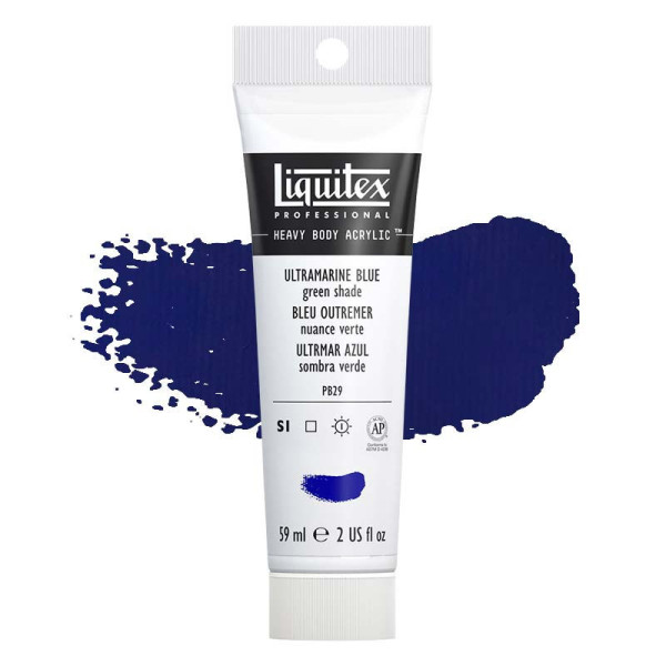 Peinture Acrylique en tube - bleu outremer nuance verte - Liquitex Heavy Body pas cher