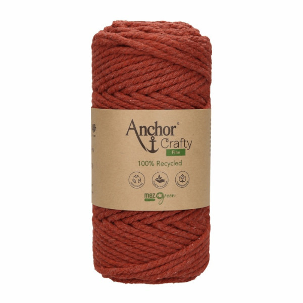 photo - Pelote de fil pour macramé Anchor Crafty coton polyester brique