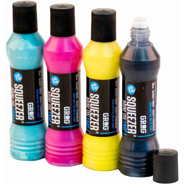 Grog - Squeezer Mini 05 FMP - Lot de 4 couleurs - Marqueur peinture - Street-art