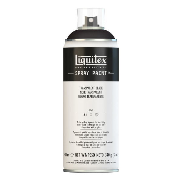 Bombe de peinture - noir transparent - Liquitex pas cher