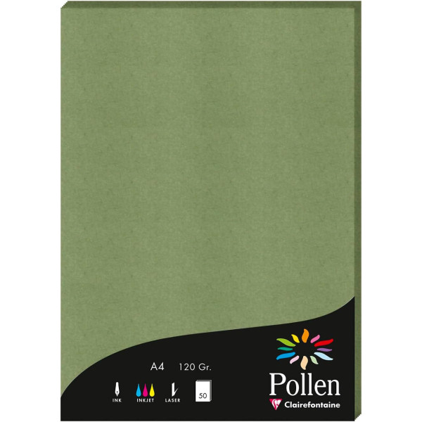 photo - Papier - A4 - Pollen - Vert sauge - 120g - 50 feuilles - Clairefontaine