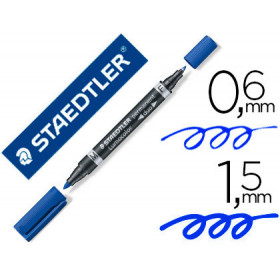 photo-Feutre - Indélébile - Permanent - Bleu - Double pointe - Staedtler - Lumocolor Duo 348