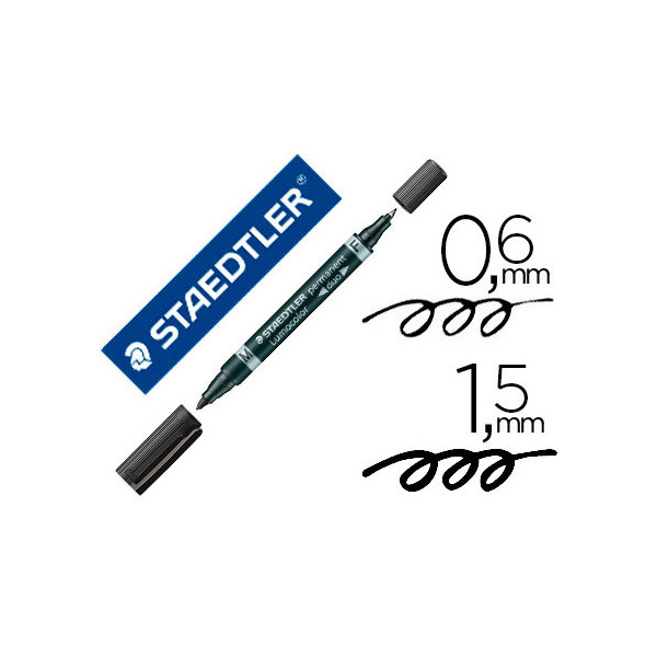 photo-Feutre - Indélébile - Permanent - Noir - Double pointe - Staedtler - Lumocolor Duo 348