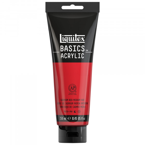 Peinture Acrylique en tube - rouge cadmium moyen - Liquitex Basics pas cher