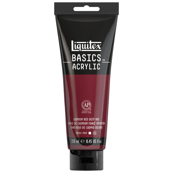 Peinture Acrylique en tube - rouge cadmium fonce - Liquitex Basics pas cher-13346