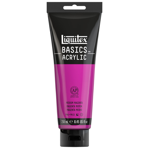 Peinture Acrylique en tube - magenta moyen - Liquitex Basics pas cher-13350