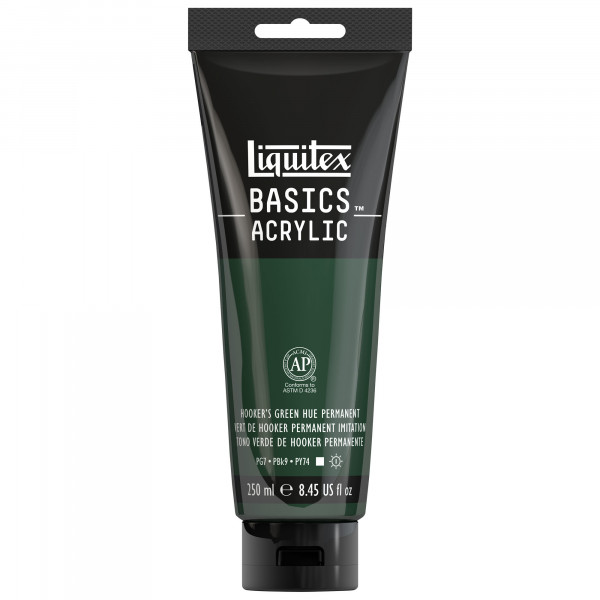 Peinture Acrylique en tube - vert de hooker permanent - Liquitex Basics pas cher