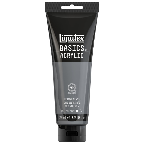 Peinture Acrylique en tube - gris neutre n5 - Liquitex Basics pas cher-13389