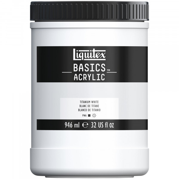 Peinture Acrylique en bidon - blanc titane - Liquitex Basics pas cher