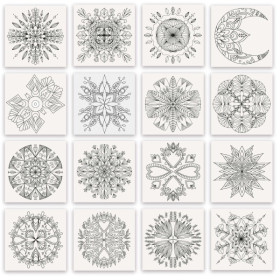 Coloriage - Mandalas - Adulte et enfant - 16 modèles - 20x20cm - Dès 8 ans - Loisirs créatifs