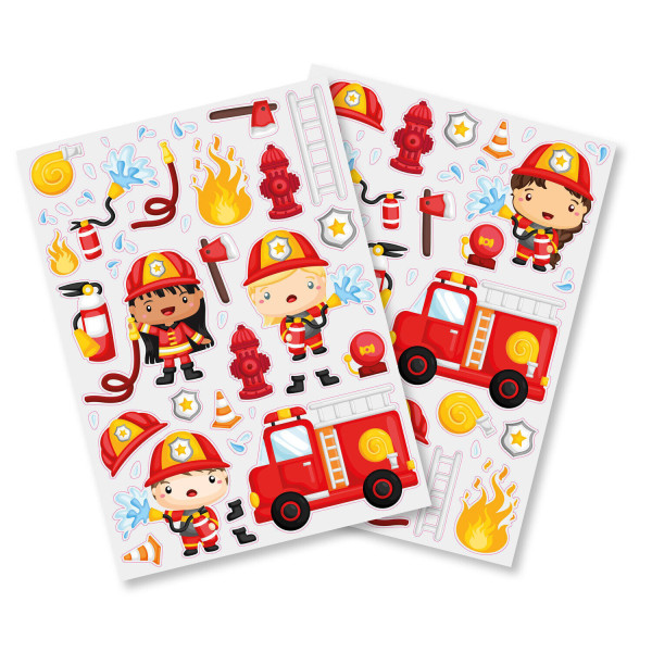 Gommettes - Les pompiers - Pour enfant - Loisirs créatifs - 80 pièces