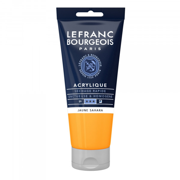 photo-Peinture acrylique - Jaune Sahara - 194 - Fine - Lefranc Bourgeois - Tube 80ml