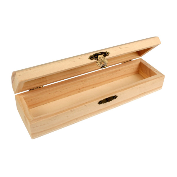 photo - Coffret en bois - Plumier - Pour stylos - Bois - 20x5,5x4,3cm - A décorer