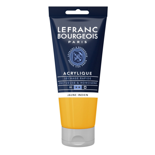photo-Peinture acrylique - Jaune indien - 212 - Fine - Lefranc Bourgeois - Tube 80ml