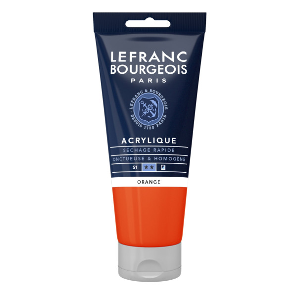 photo-Peinture acrylique - Orange - 201 - Fine - Lefranc Bourgeois - Tube 80ml