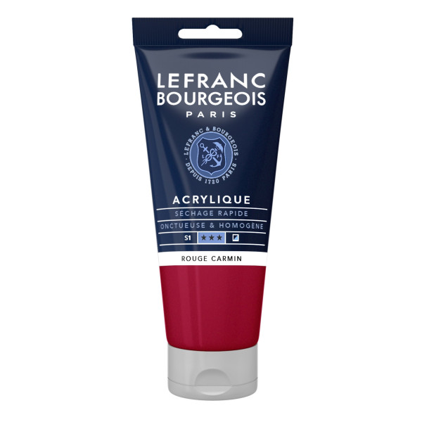 Peinture Acrylique en tube - rouge carmin - Lefranc & Bourgeois pas cher