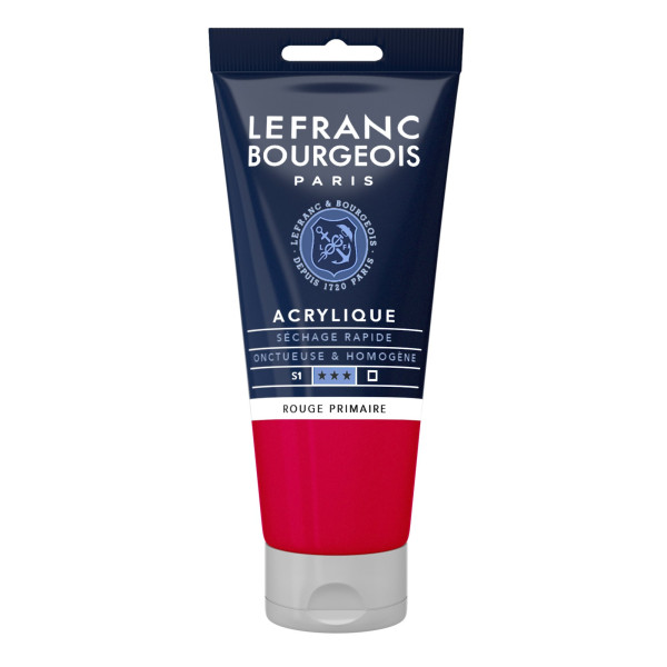 photo-Peinture acrylique - Rouge primaire - 437 - Fine - Lefranc Bourgeois - Tube 80ml