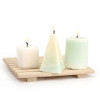 Moule pour bougie - Pyramide - Plastique transparent - 7,5cm hauteur - 4,8x4,8cm