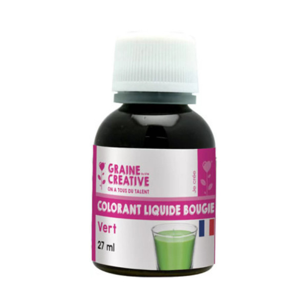Colorant - Vert foncé - Liquide - Pour bougie - Flacon de 27ml - Graine créative