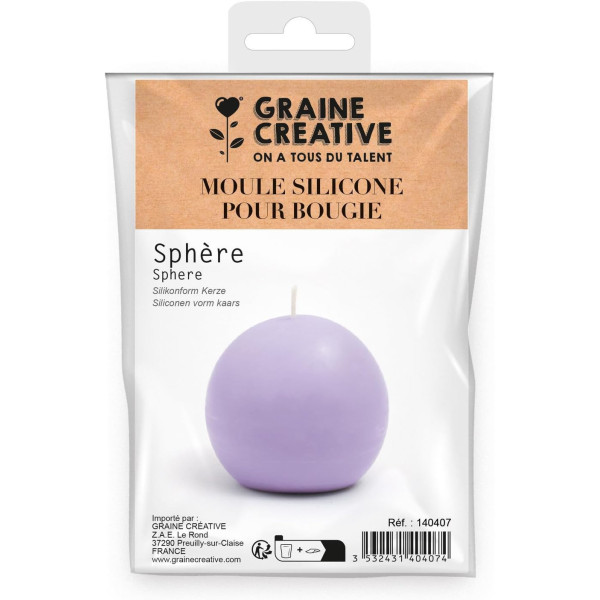 Moule en silicone - Sphère - Pour bougie, plâtre ou résine - Réutilisable - Graine créative