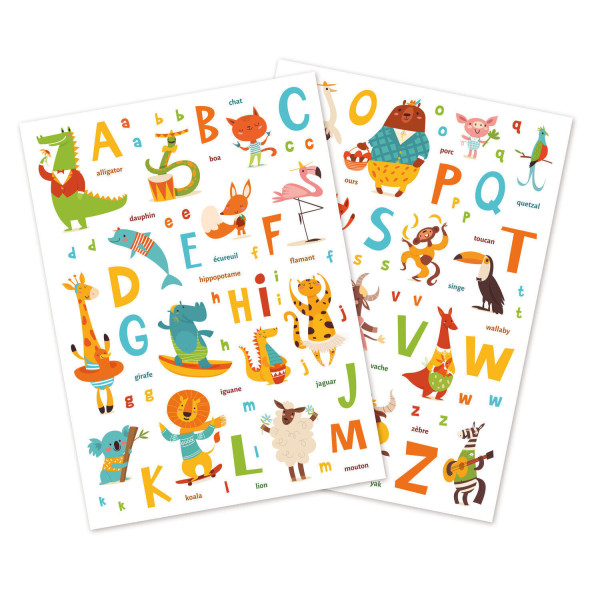 photo - Gommettes - Alphabet - Animaux - Pour enfant - Loisirs créatifs - 130 pièces