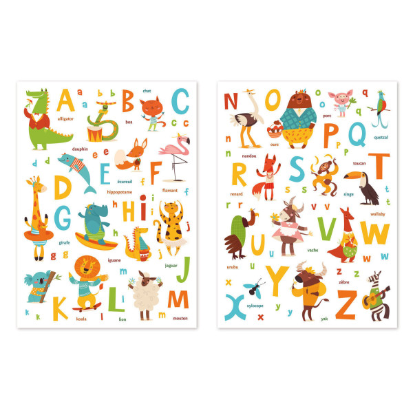 Gommettes - Alphabet - Animaux - Pour enfant - Loisirs créatifs - 130 pièces