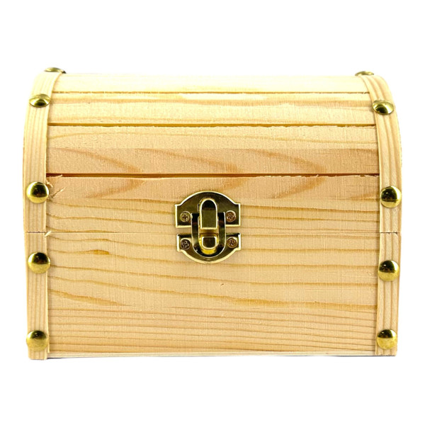 photo - Petit coffre de pirate - Bois - A décorer - 16x11x12,5cm - Loisirs créatifs