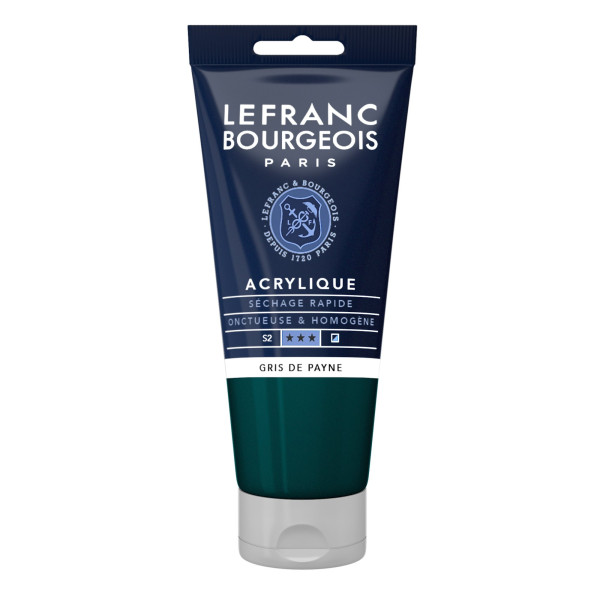 photo-Peinture acrylique - Gris de Payne - 261 - Fine - Lefranc Bourgeois - Tube 80ml
