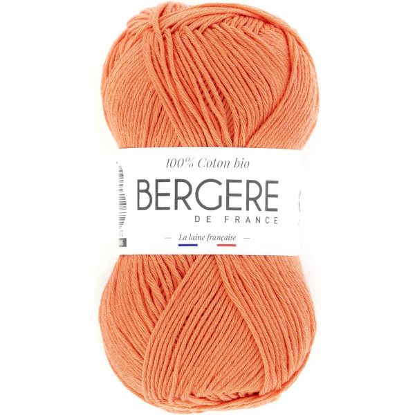 photo - Pelote de laine - Saumon - 100% coton bio - 3mm - Tricot et crochet - Bergère de France