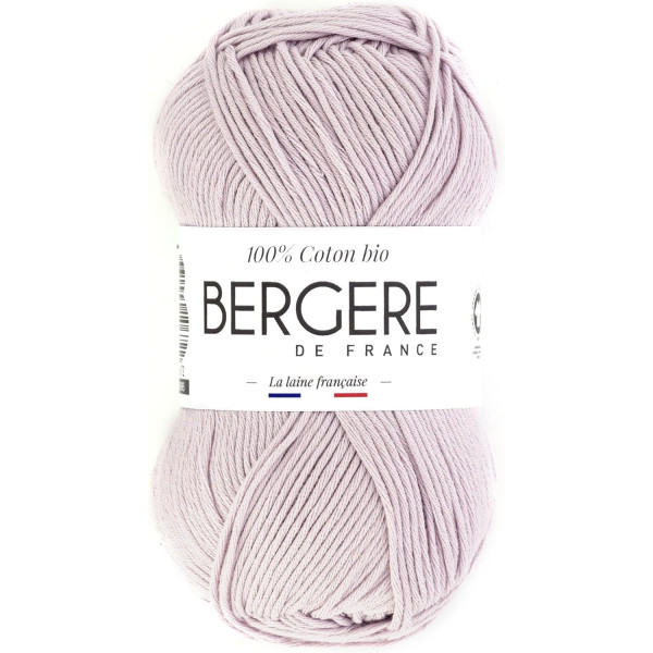 photo - Pelote de laine - Lilas - 100% coton bio - 3mm - Tricot et crochet - Bergère de France