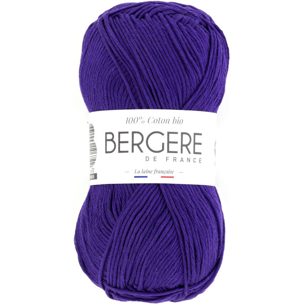 photo - Pelote de laine - Glycine - 100% coton bio - 3mm - Tricot et crochet - Bergère de France