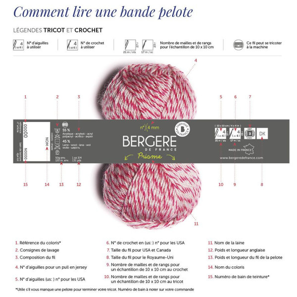 Pelote de laine - Safran - 100% coton bio - 3mm - Tricot et crochet - Bergère de France