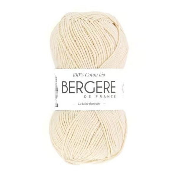 photo - Pelote de laine - Ecru - 100% coton bio - 3mm - Tricot et crochet - Bergère de France