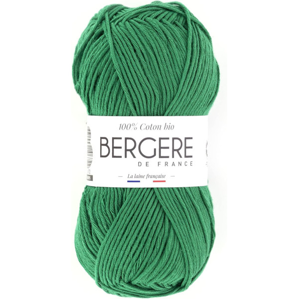 photo-Pelote de laine - Gazon - 100% coton bio - 3mm - Tricot et crochet - Bergère de France