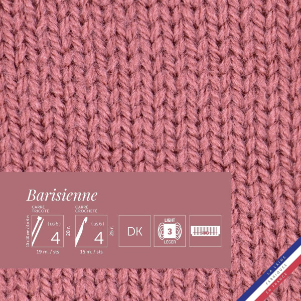 Pelote de laine - Bois de rose - 100% acrylique - Bergère de France - Barisienne
